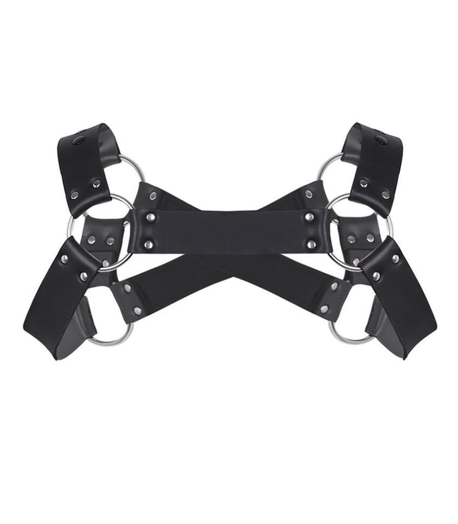 Love In Leather Mens Cross Front Neoprene Body Brace Cuffs And Restraints