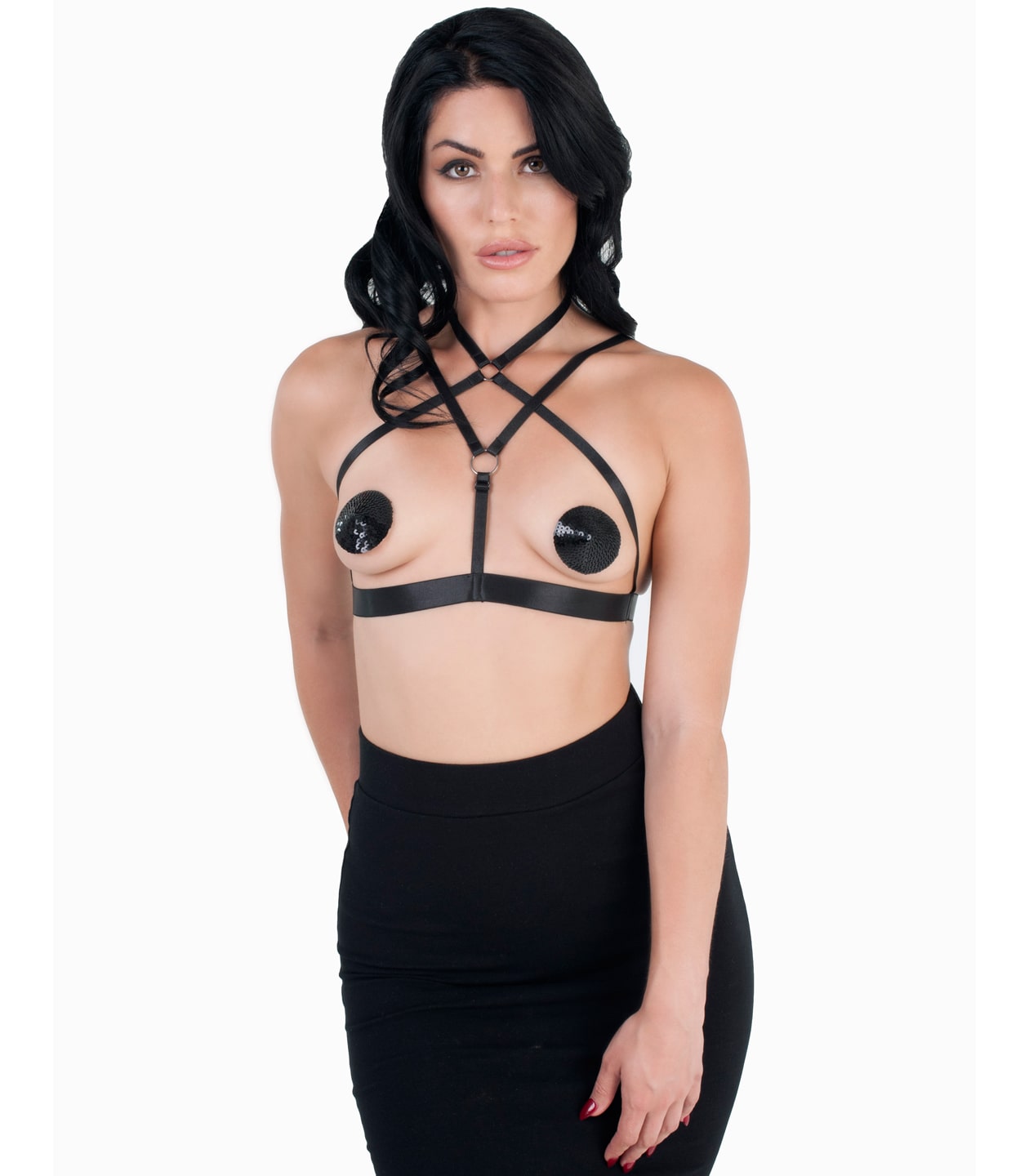 Love In Leather Cross Over Style Sexy Bralette Default Title Her Fetish