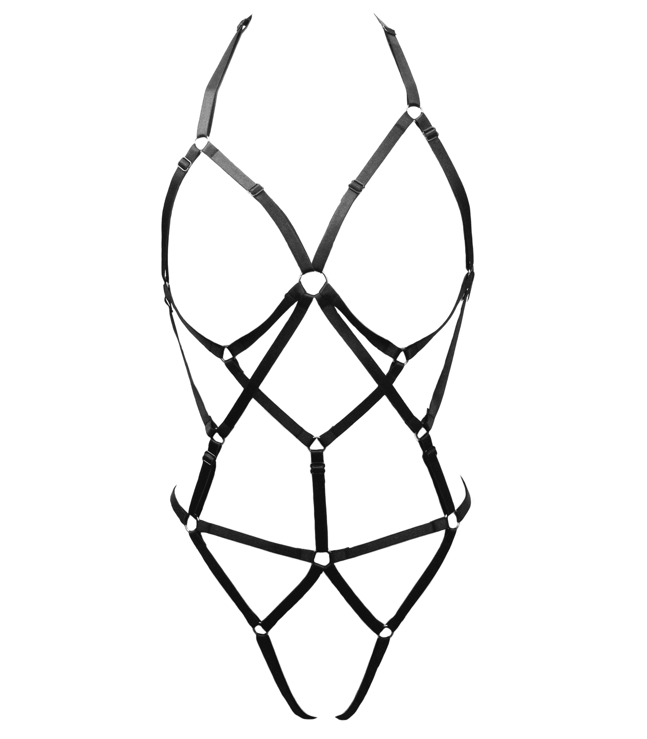 Love In Leather Elastic Harness Body Suit Default Title Her Fetish