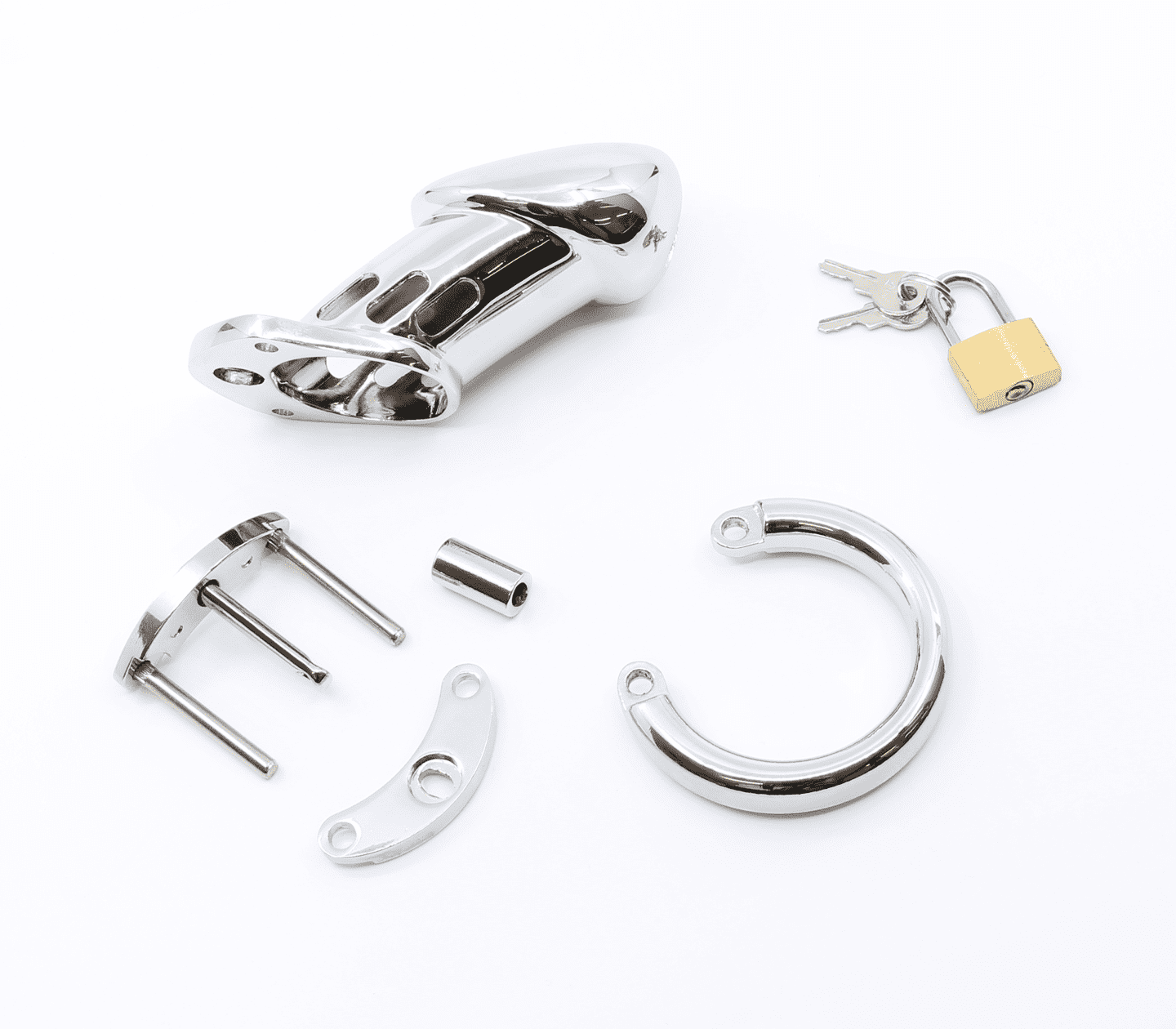 Love In Leather Moulded Shaft Male Chastity Cage 50mm Male Chastity