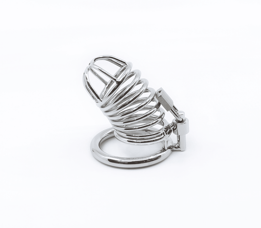 Love In Leather Chrome Male Chastity Cock Cage 40mm Male Chastity