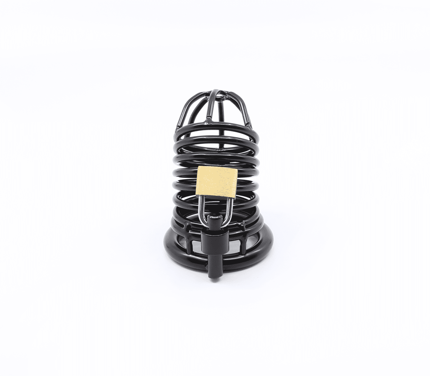 Love In Leather Matte Black Male Chastity Cage 50mm Male Chastity