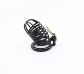 Love In Leather Matte Black Male Chastity Cage 40mm Male Chastity
