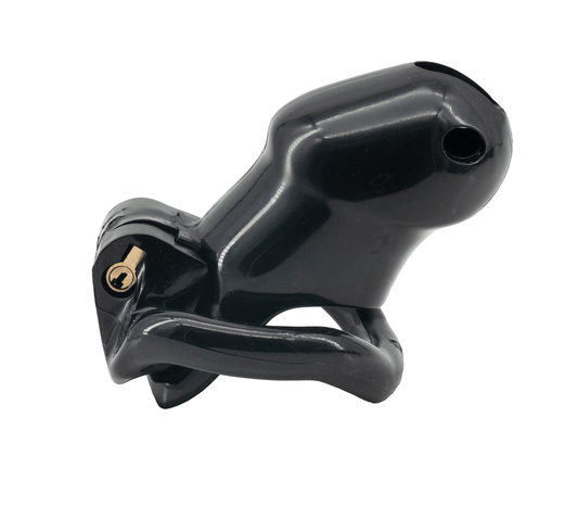 Love In Leather Resin Male Chastity Cage Black Short Male Chastity