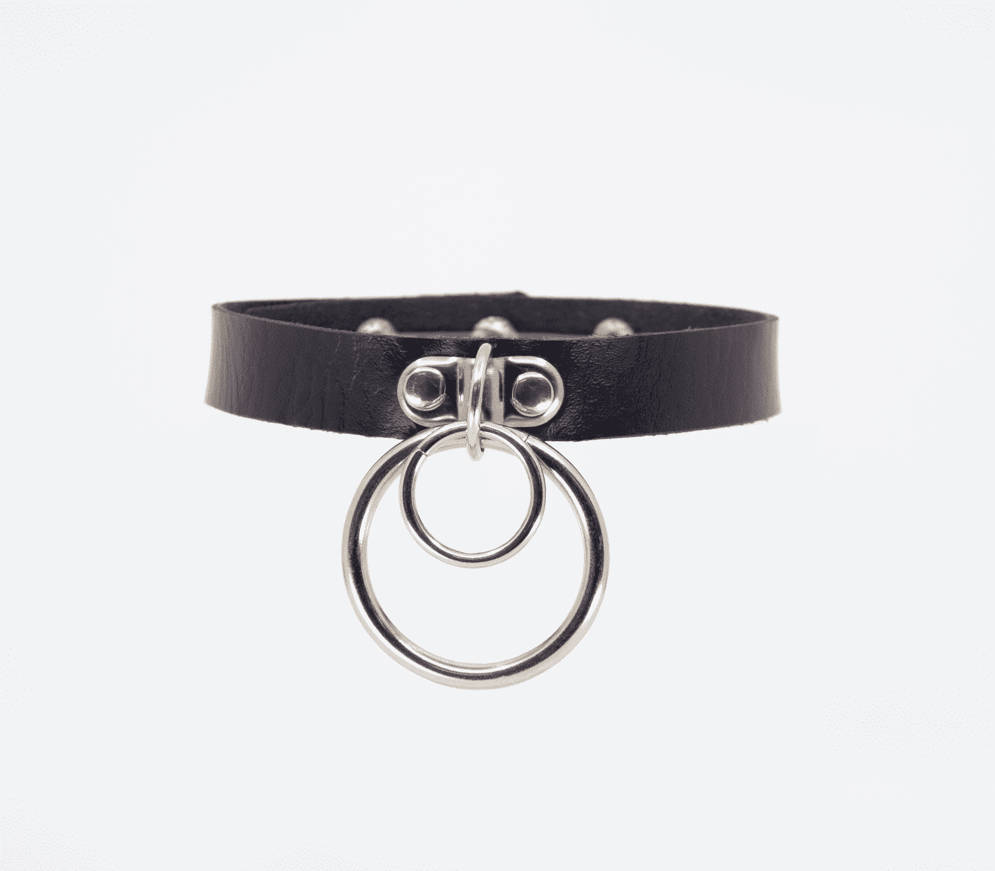 Love In Leather Double Ring Faux Leather Choker Collars and Leads