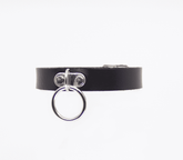 Love In Leather Centre Ring Faux Leather Choker Default Title Collars and Leads