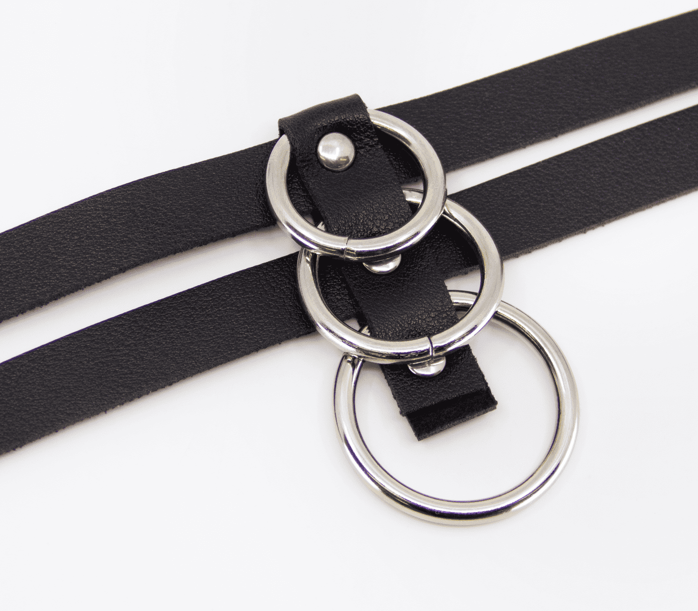Love In Leather Double Strap Faux Leather Choker Collars and Leads
