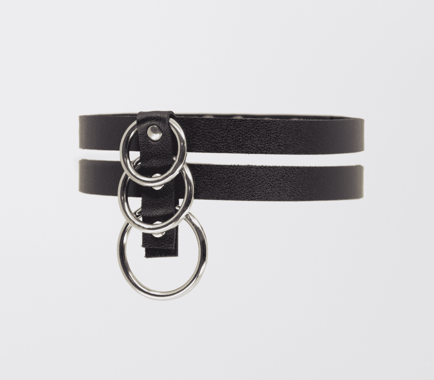 Love In Leather Double Strap Faux Leather Choker Default Title Collars and Leads