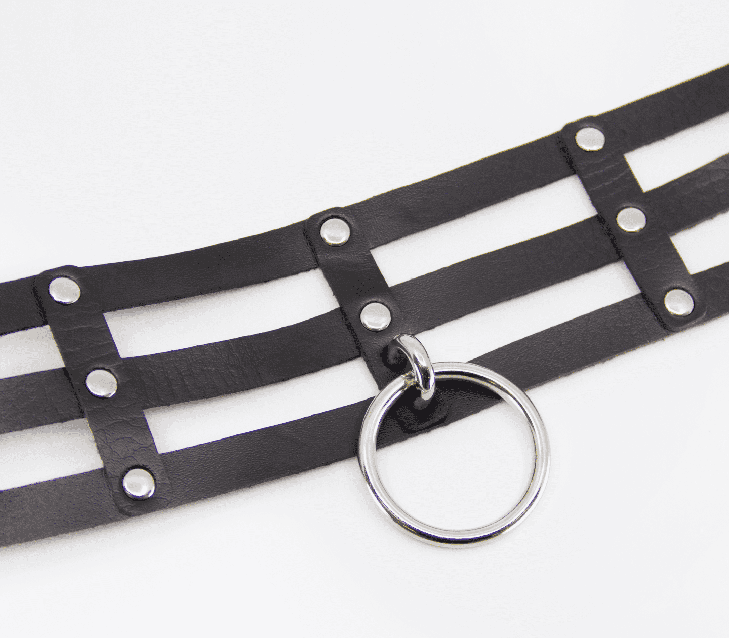 Love In Leather Triple Strap Faux Leather Choker Collars and Leads