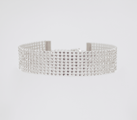 Love In Leather BDSM Play Diamante Choker - Collars and Leads