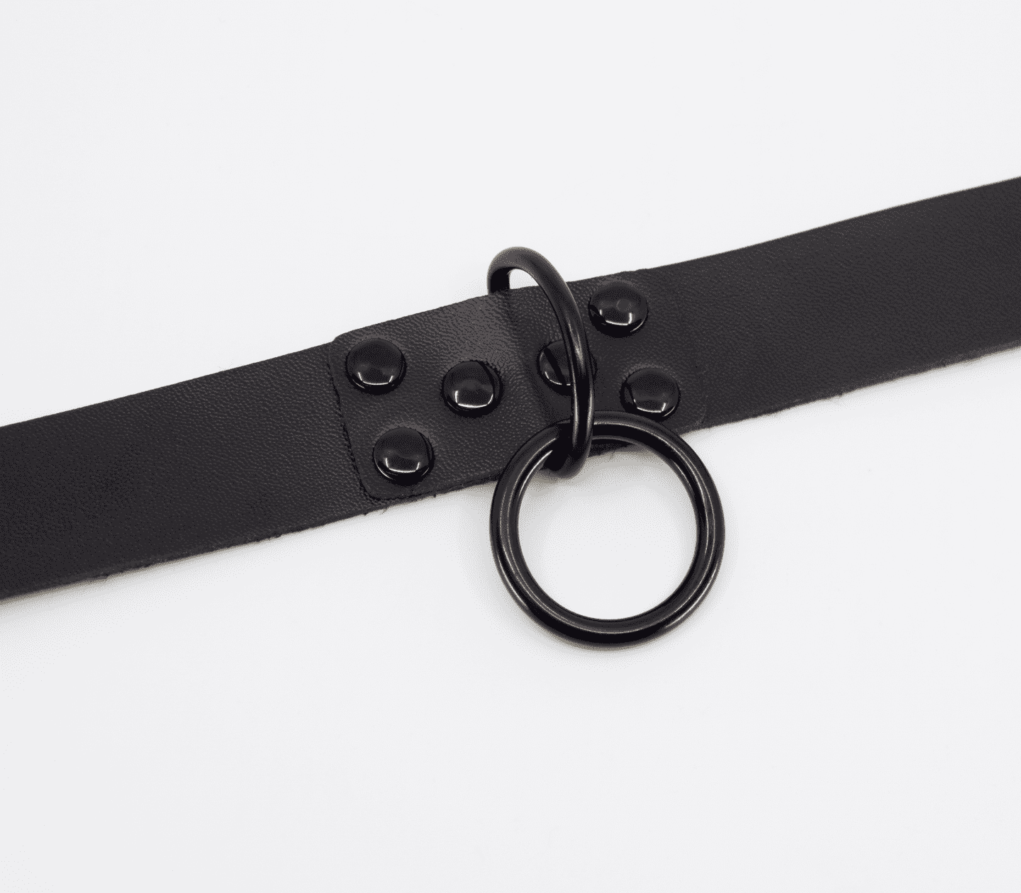 Love In Leather Black Ring Leather BDSM Choker Collars and Leads