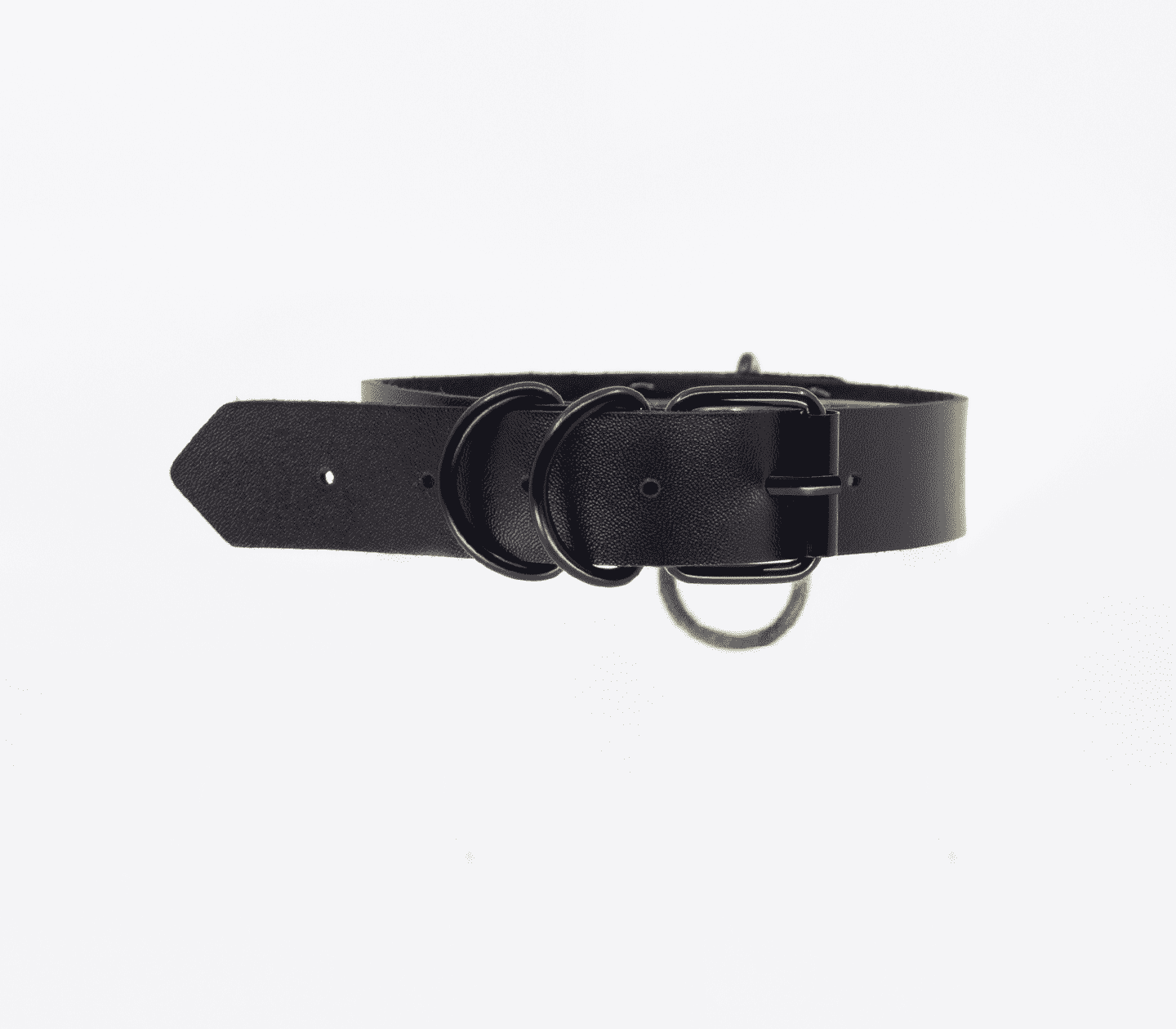 Love In Leather Black Ring Leather BDSM Choker Collars and Leads