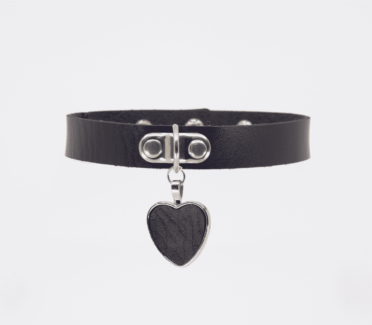 Love In Leather Heart Pendant Faux Leather Choke Collars and Leads