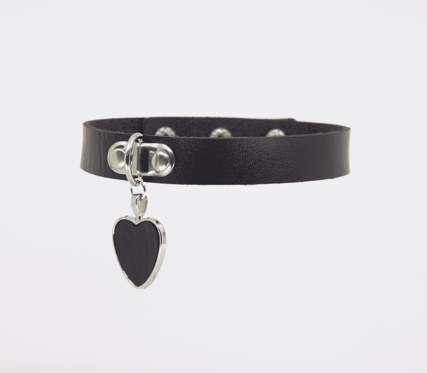 Love In Leather Heart Pendant Faux Leather Choke Default Title Collars and Leads