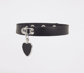 Love In Leather Heart Pendant Faux Leather Choke Default Title Collars and Leads