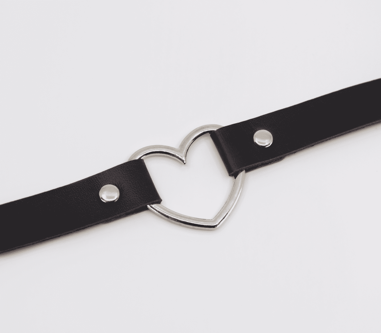 Love In Leather Heart Ring Faux Leather Fetish Choker Collars and Leads