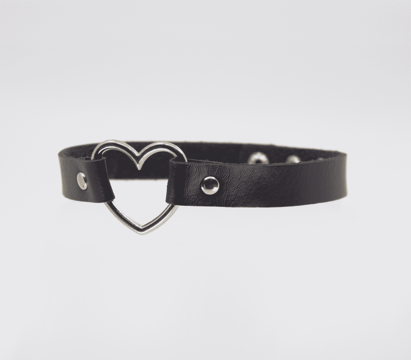 Love In Leather Heart Ring Faux Leather Fetish Choker Default Title Collars and Leads