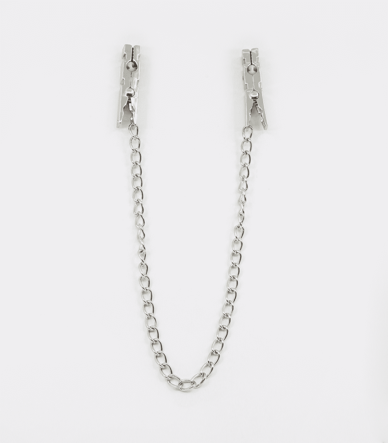 Love In Leather Peg Nipple Clamps With Chain Join Nipple and Clit Clamps