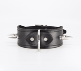 Love In Leather BDSM Collar With Long Spikes Default Title Collars and Leads