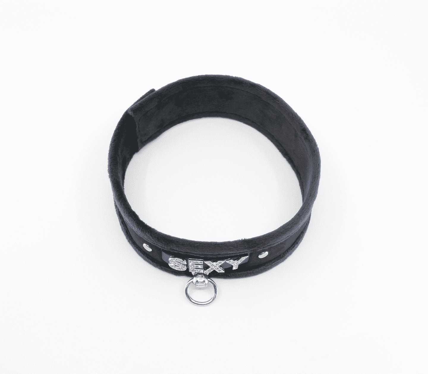 Love In Leather Diamante Sexy Fluffy Bondage Collar Collars and Leads