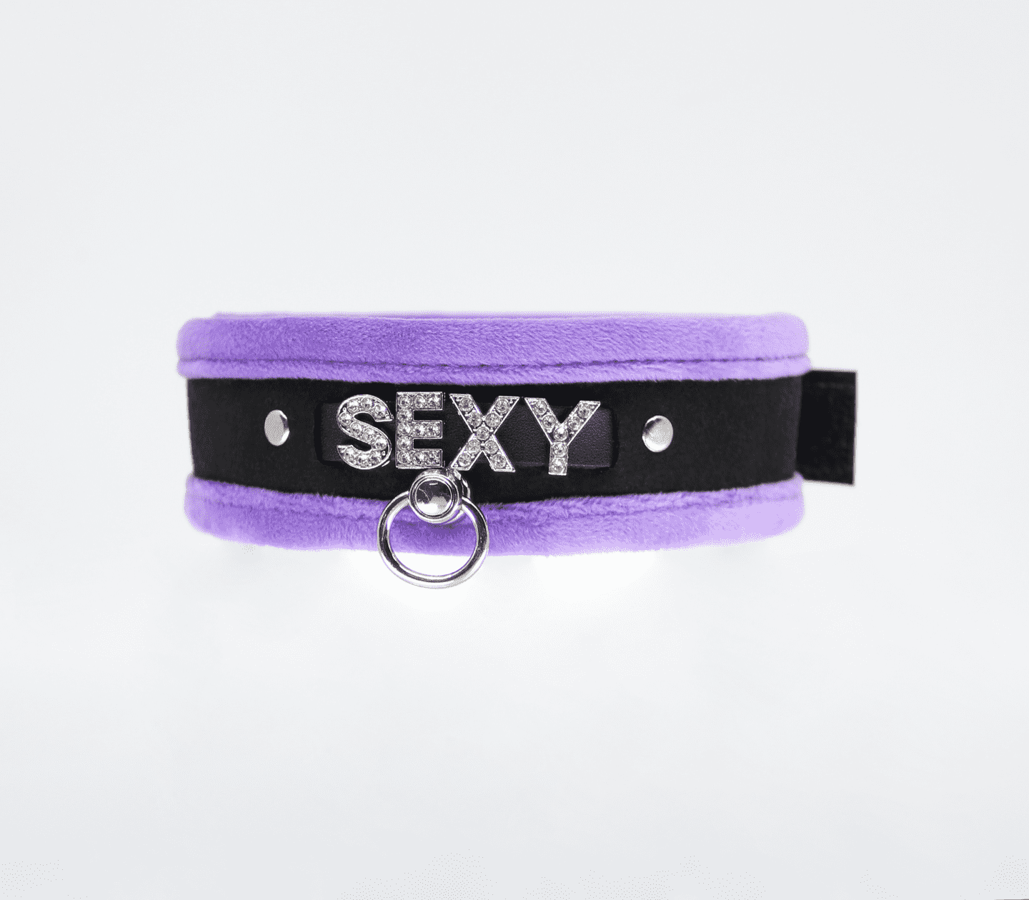 Love In Leather Diamante Sexy Fluffy Bondage Collar Collars and Leads