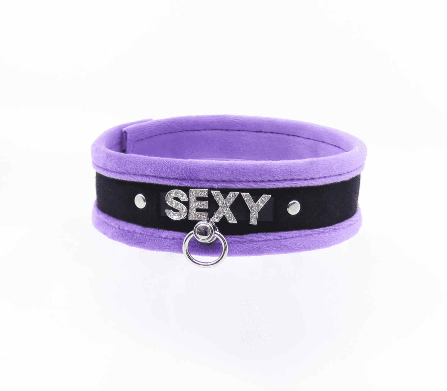 Love In Leather Diamante Sexy Fluffy Bondage Collar Collars and Leads