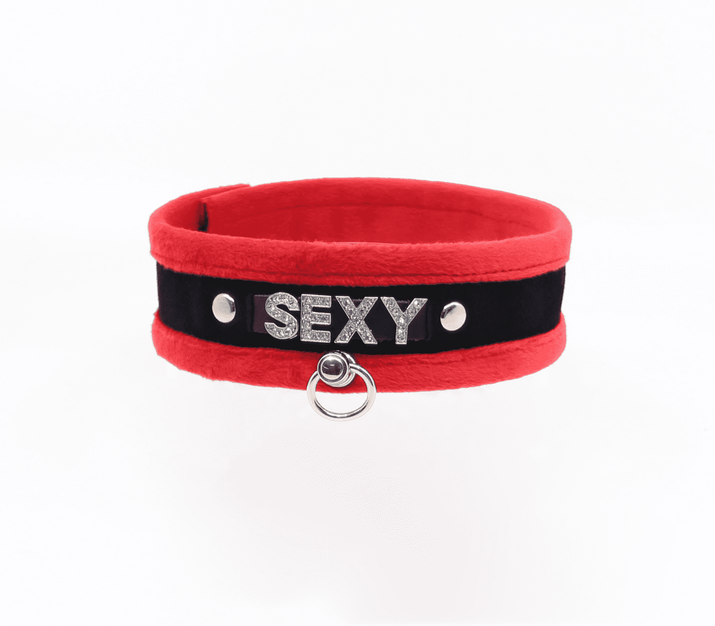 Love In Leather Diamante Sexy Fluffy Bondage Collar Collars and Leads