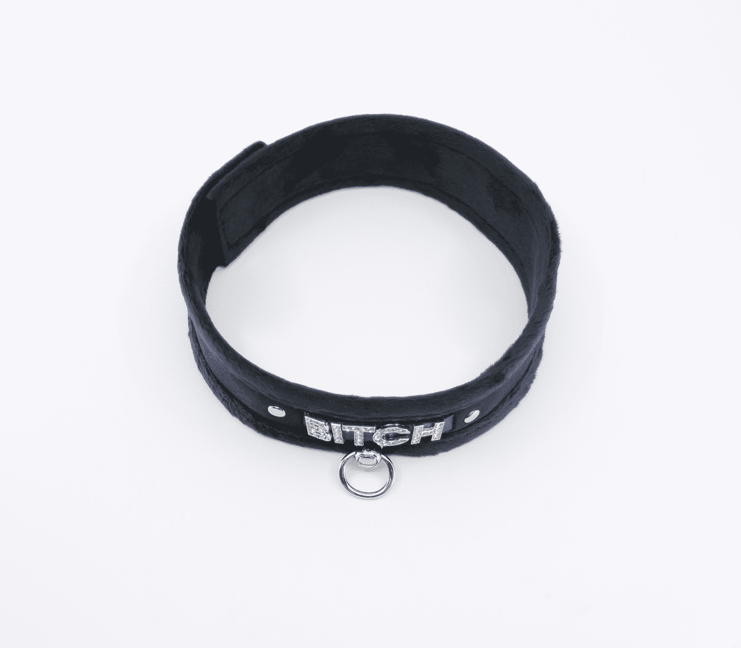 Love In Leather Diamante Bitch Fluffy Bondage Collar Collars and Leads