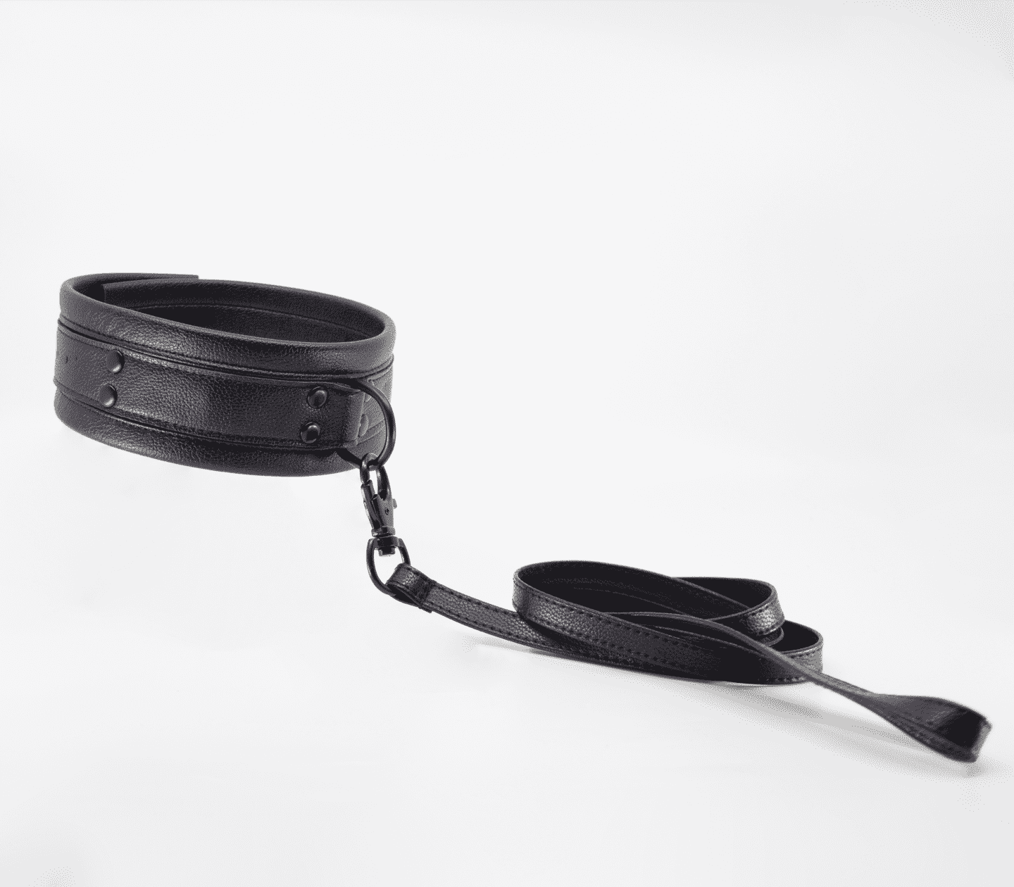 Love In Leather Faux Leather Collar & Lead Set Black Collars and Leads