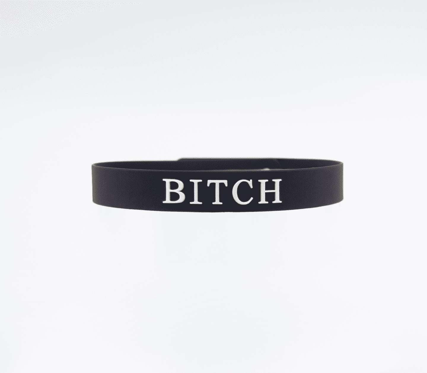 Love In Leather Fetish Play Silicone BITCH Collar Default Title Collars and Leads