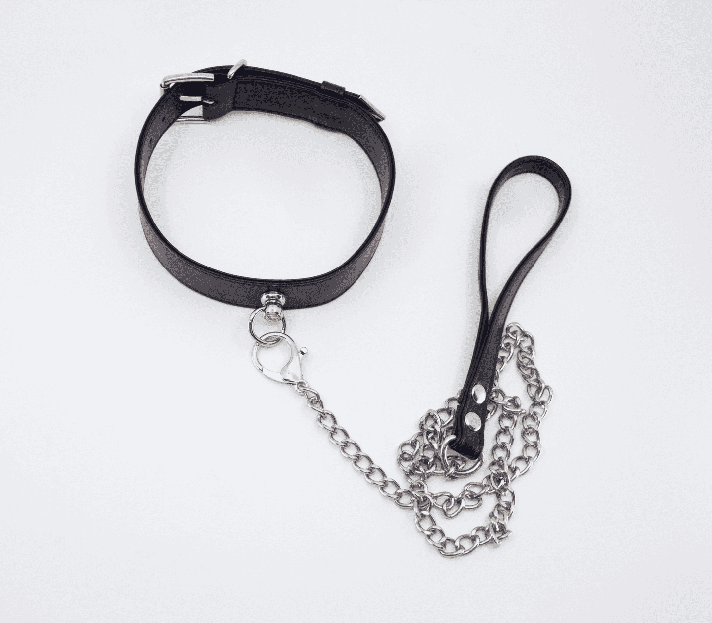 Love In Leather Tipped Bondage Collar & Lead Set Collars and Leads