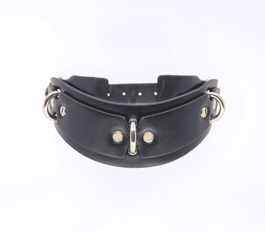 Love In Leather Posture BDSM Collar With Rings Collars and Leads