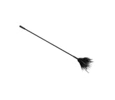 Love In Leather BDSM Crop With Feather Tickler Black Whips And Crops