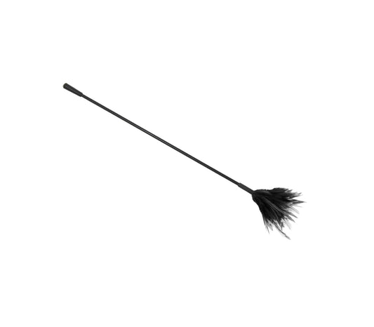 Love In Leather BDSM Crop With Feather Tickler Black Whips And Crops