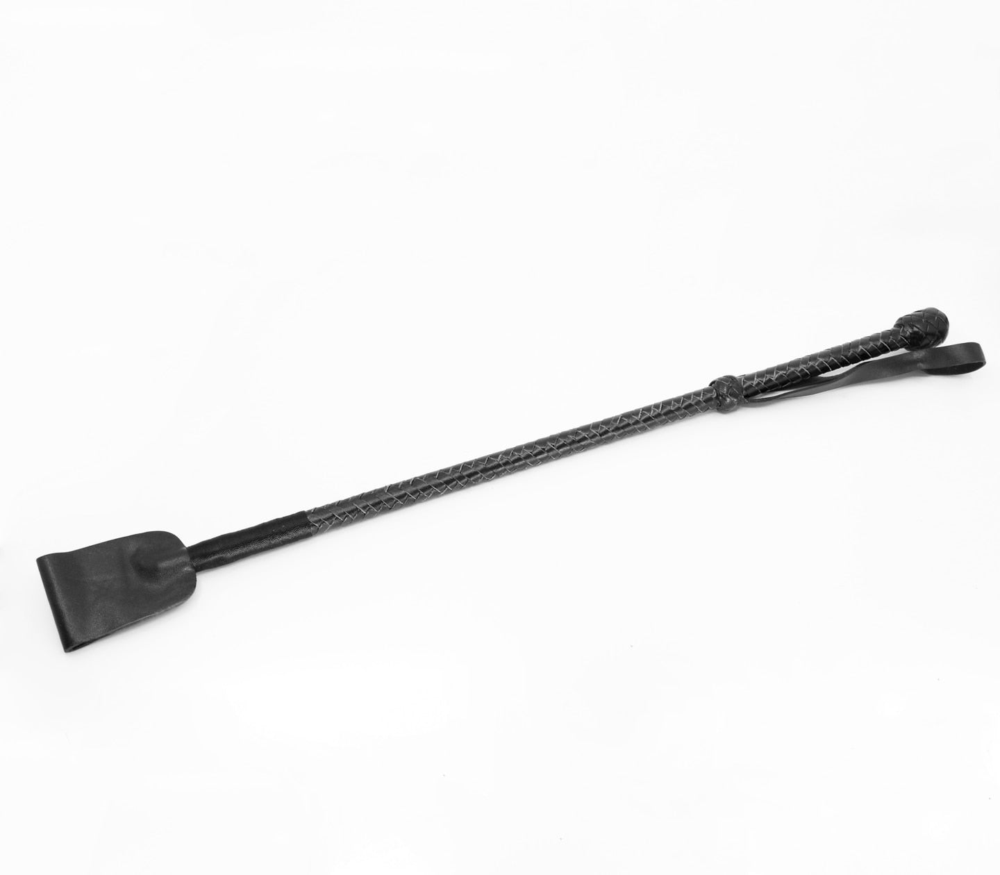 Love In Leather BDSM Riding Crop With Wide Tab Black Whips And Crops