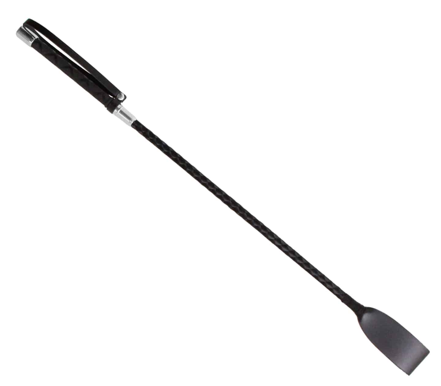 Love In Leather Braided Satin BDSM Play Crop Silver Whips And Crops