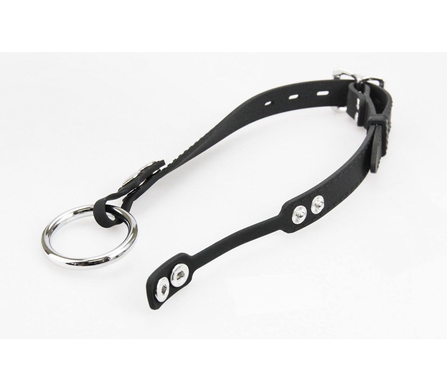 Love In Leather Silicone Gag With Metal O-Ring Default Title Bondage Gags and Bits