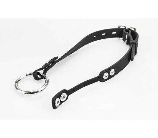 Love In Leather Silicone Gag With Metal O-Ring Default Title Bondage Gags and Bits