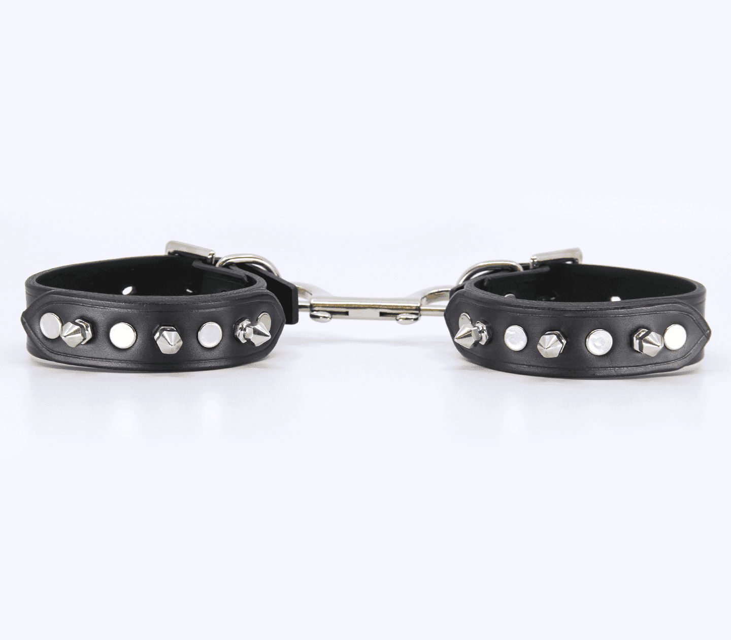 Love In Leather Spiked Leather Bondage Wrist Cuffs Default Title Cuffs And Restraints