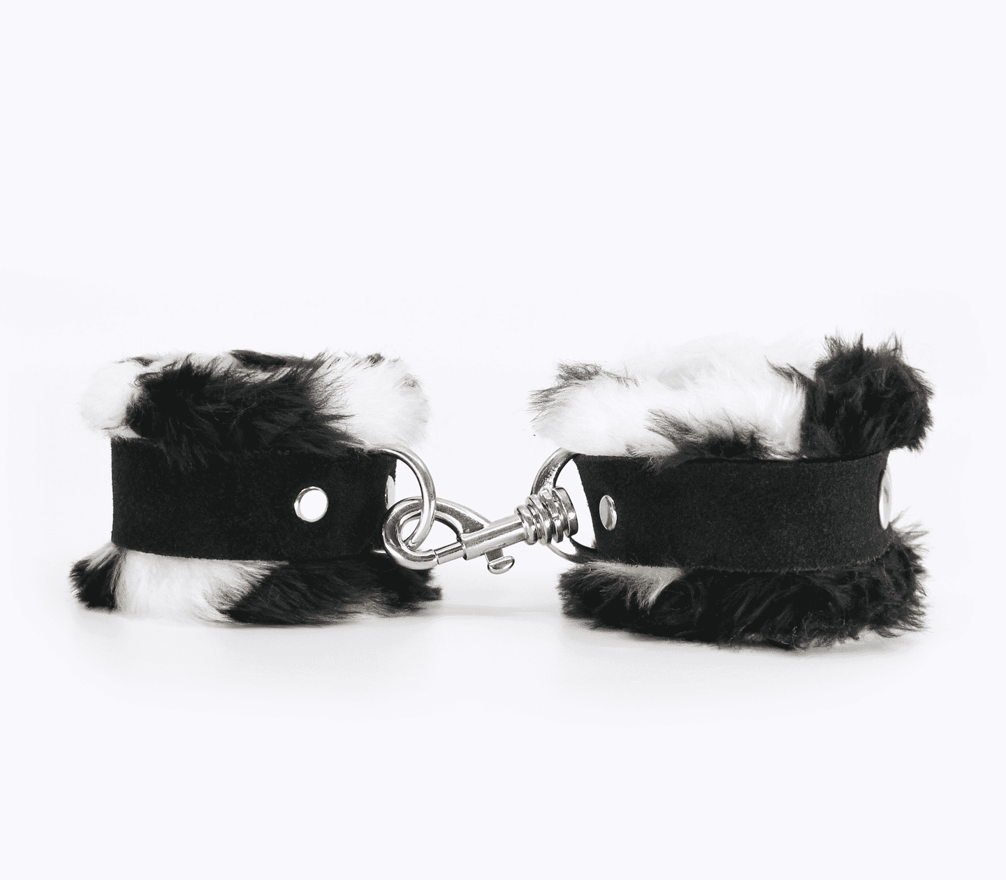 Love In Leather Fluffy Cuffs with Suede Leather Strap Cuffs And Restraints