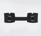 Love In Leather Bright and Soft Satin Wrist Cuffs Black Cuffs And Restraints