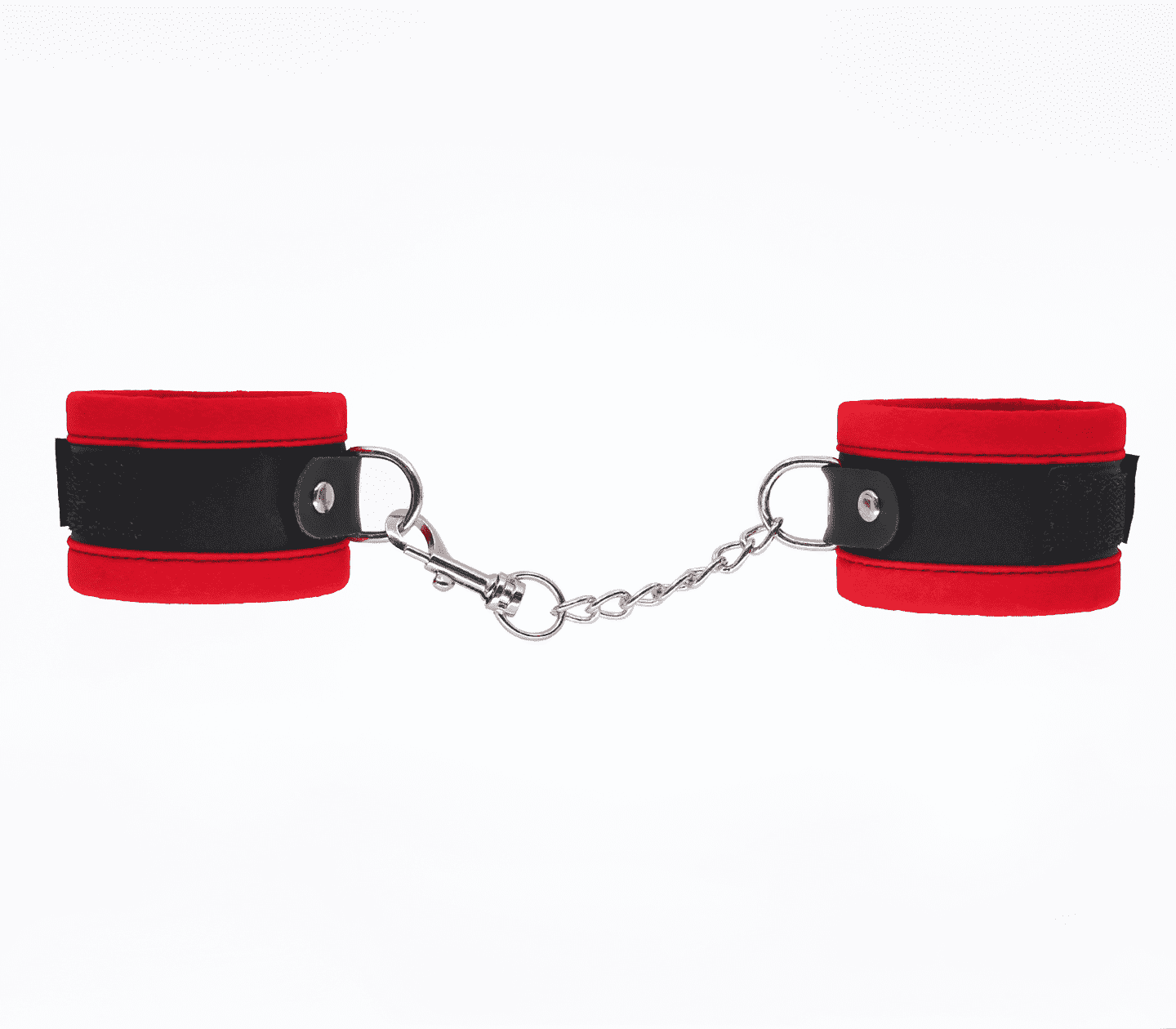 Love In Leather Lightly Padded Velveteen Hand Cuffs Red Cuffs And Restraints