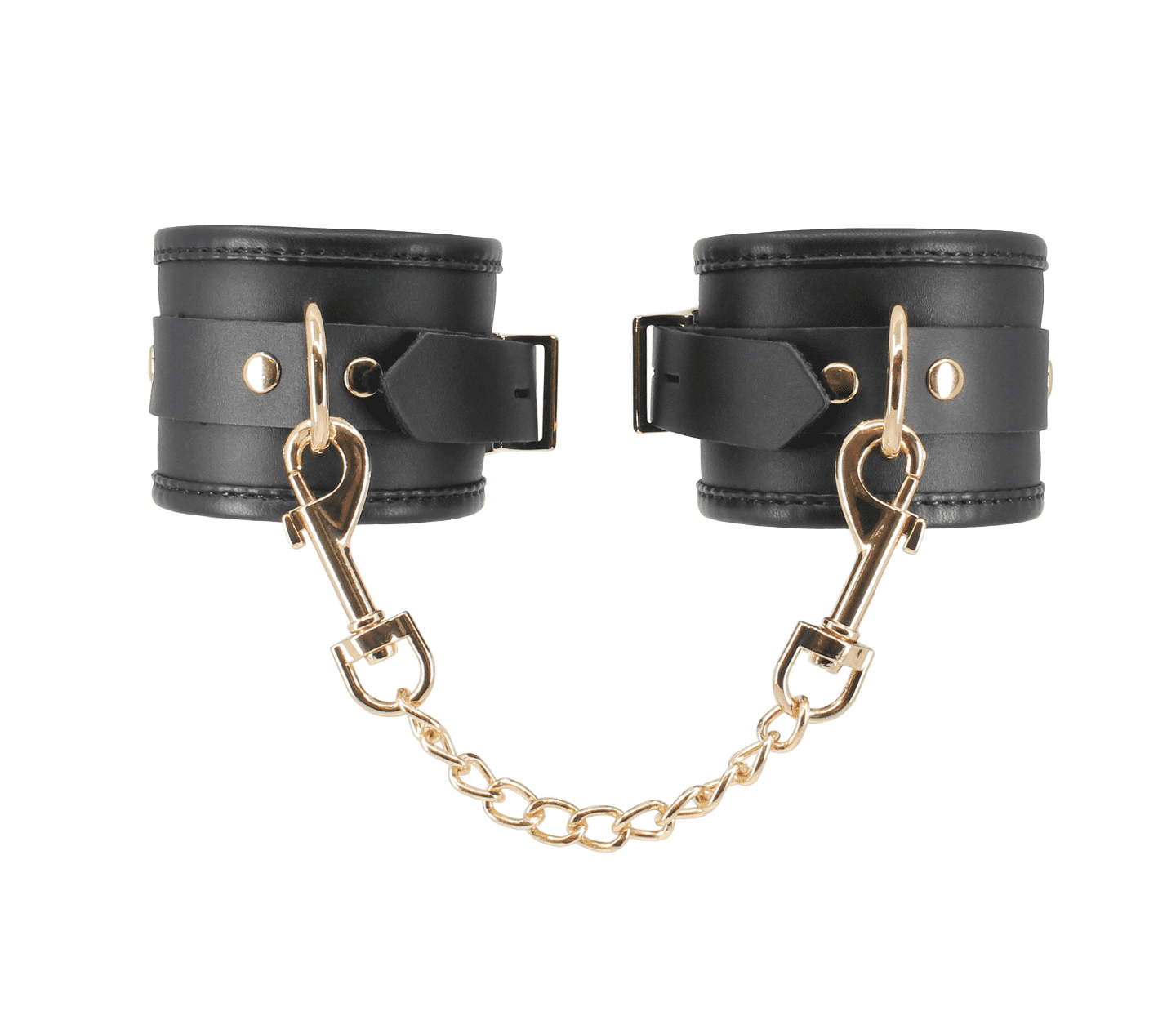 Love In Leather BDSM Hand Cuffs With Coloured Hardware Gold Cuffs And Restraints