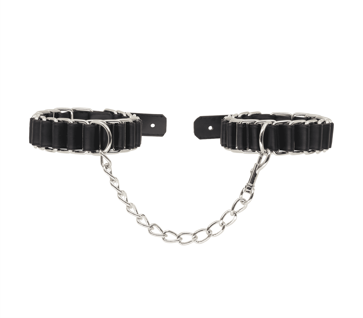 Love In Leather Woven Chain Link Wrist Cuffs Default Title Cuffs And Restraints