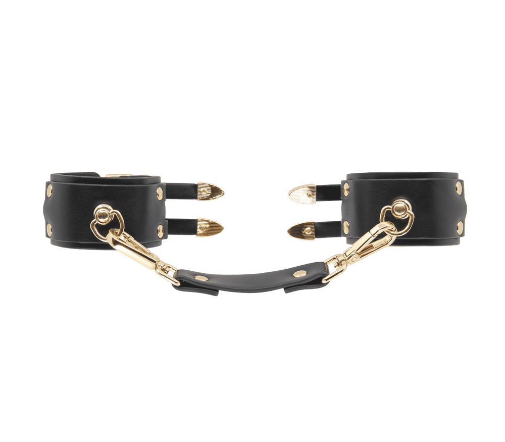 Love In Leather Double Straps Bondage Cuffs Cuffs And Restraints