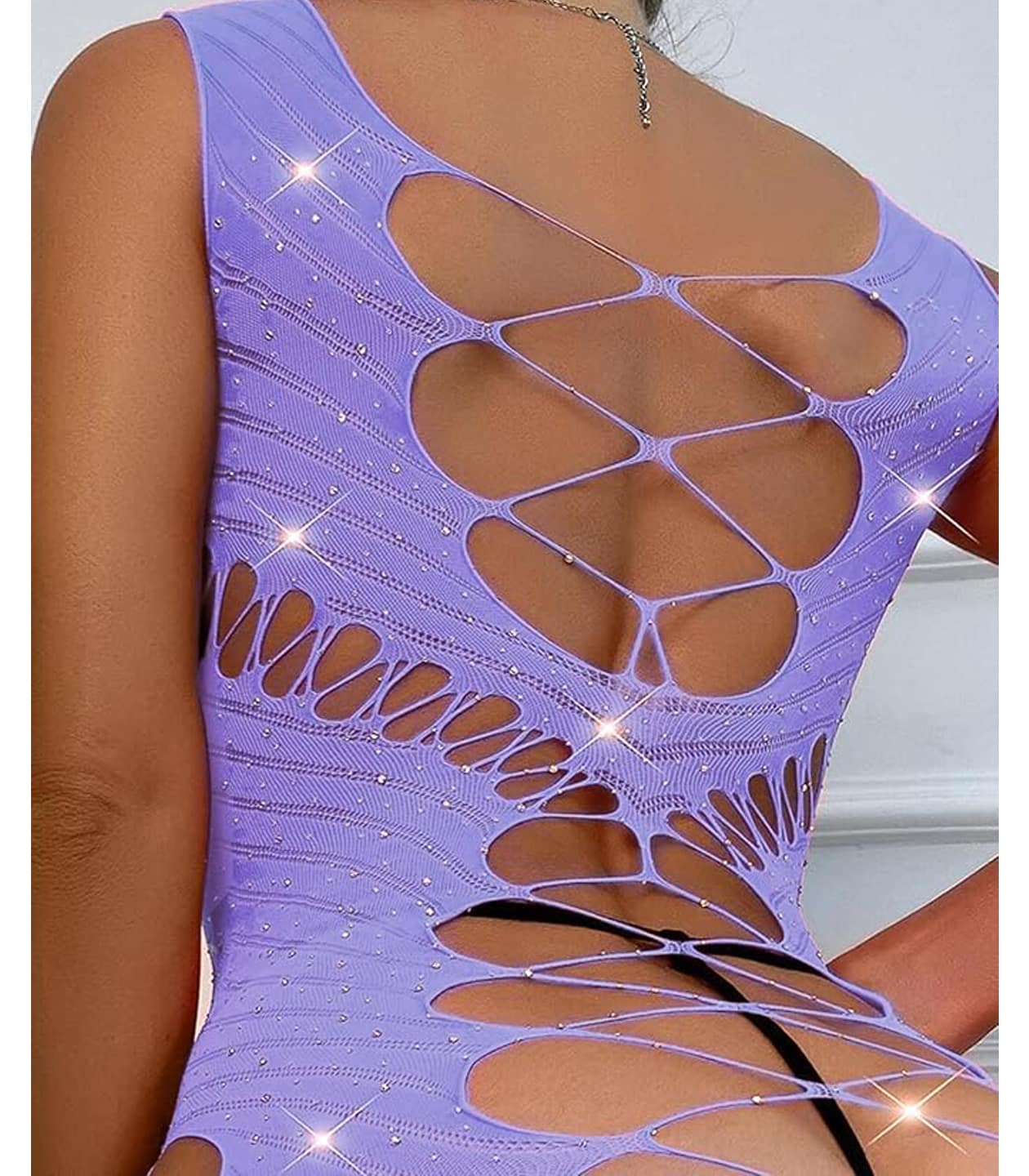 Love In Leather Sexy Womens Rhinestone Sleeveless Dress BabyDolls And Chemises