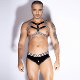 Love In Leather Sexy Extreme Two Piece Mens Bodysuit Default Title His Fetish