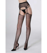 Cindy Love Womens Thigh High With Garter Stockings Default Title Fishnet and Thigh Highs