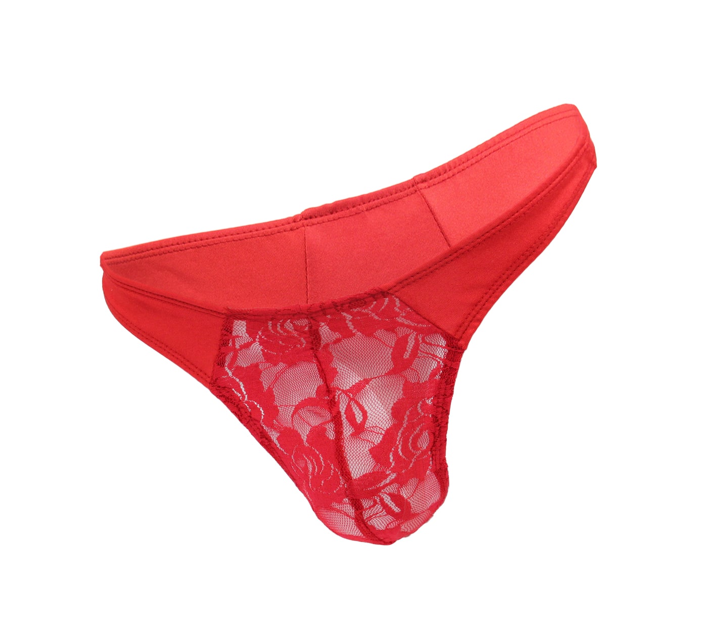 Love In Leather Mens Lace Front G-String Red Jocks and G-Strings