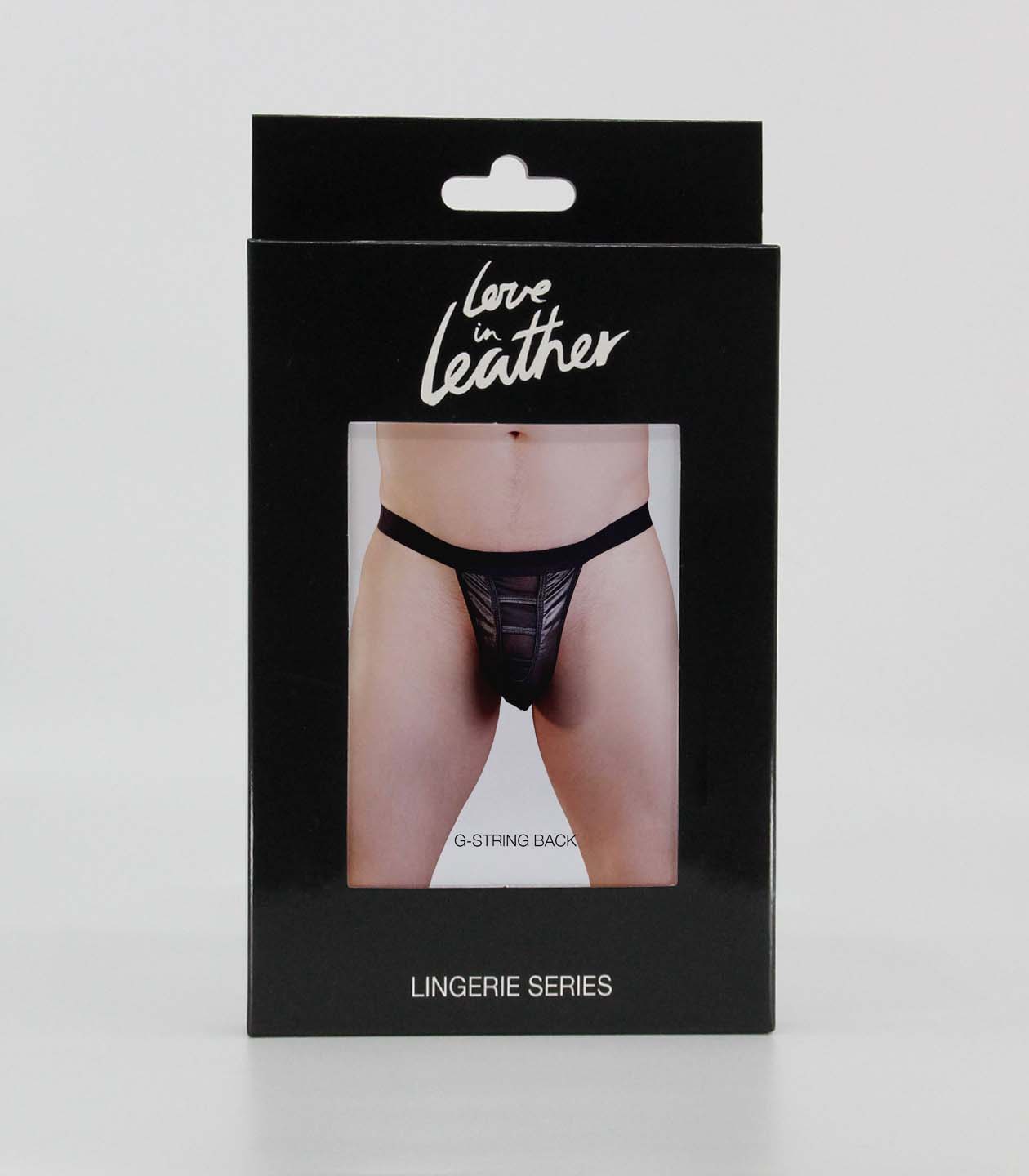 Love In Leather Mens Peek-A-Boo Wet Look G-String His Fetish